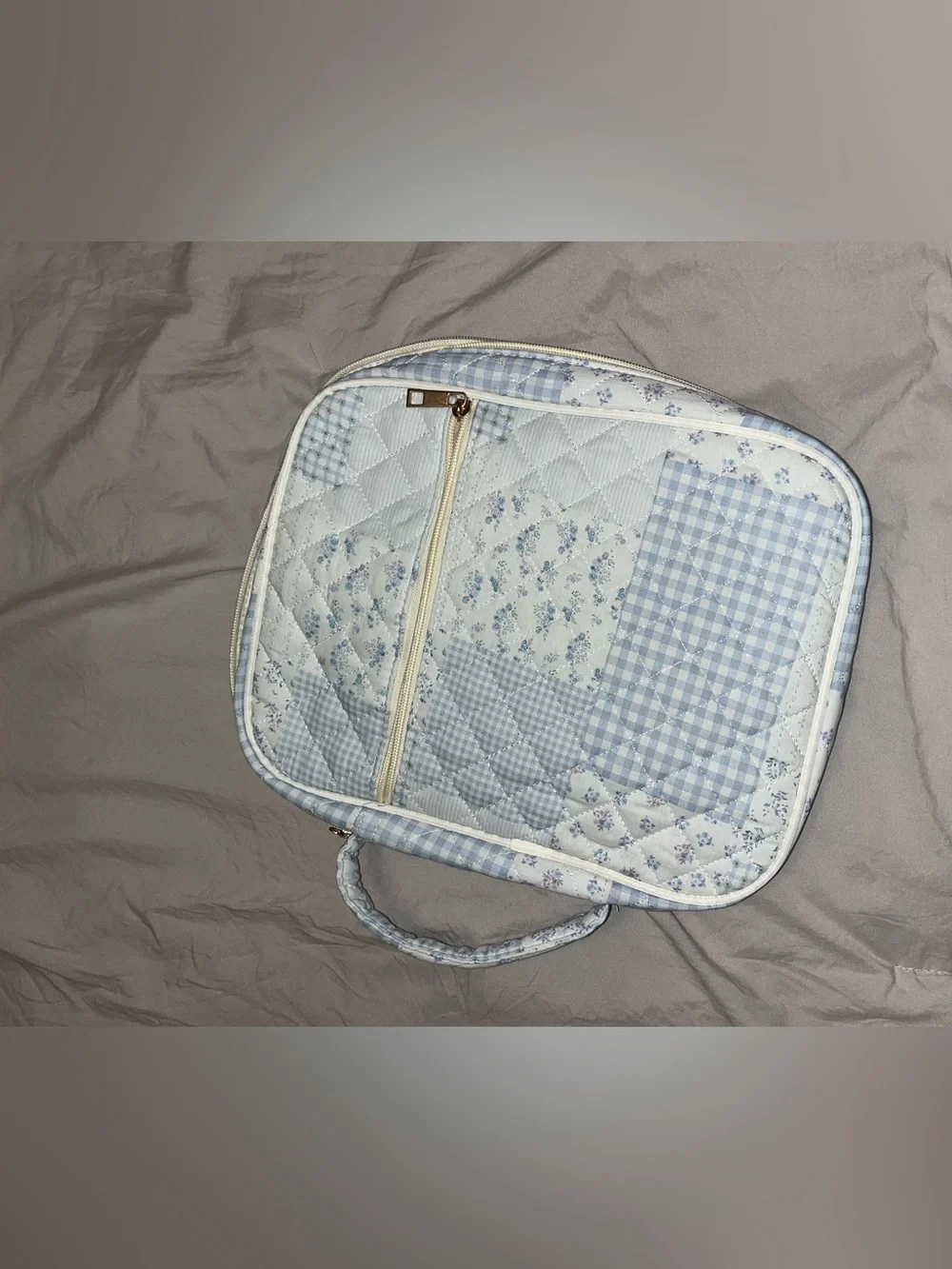 Quilted Patchwork bible Bag in Light Blue